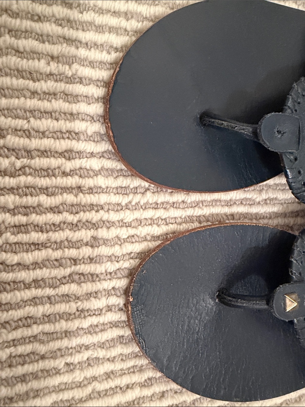 Jack Rogers Navy Leather Sandals - Picture 3 of 3
